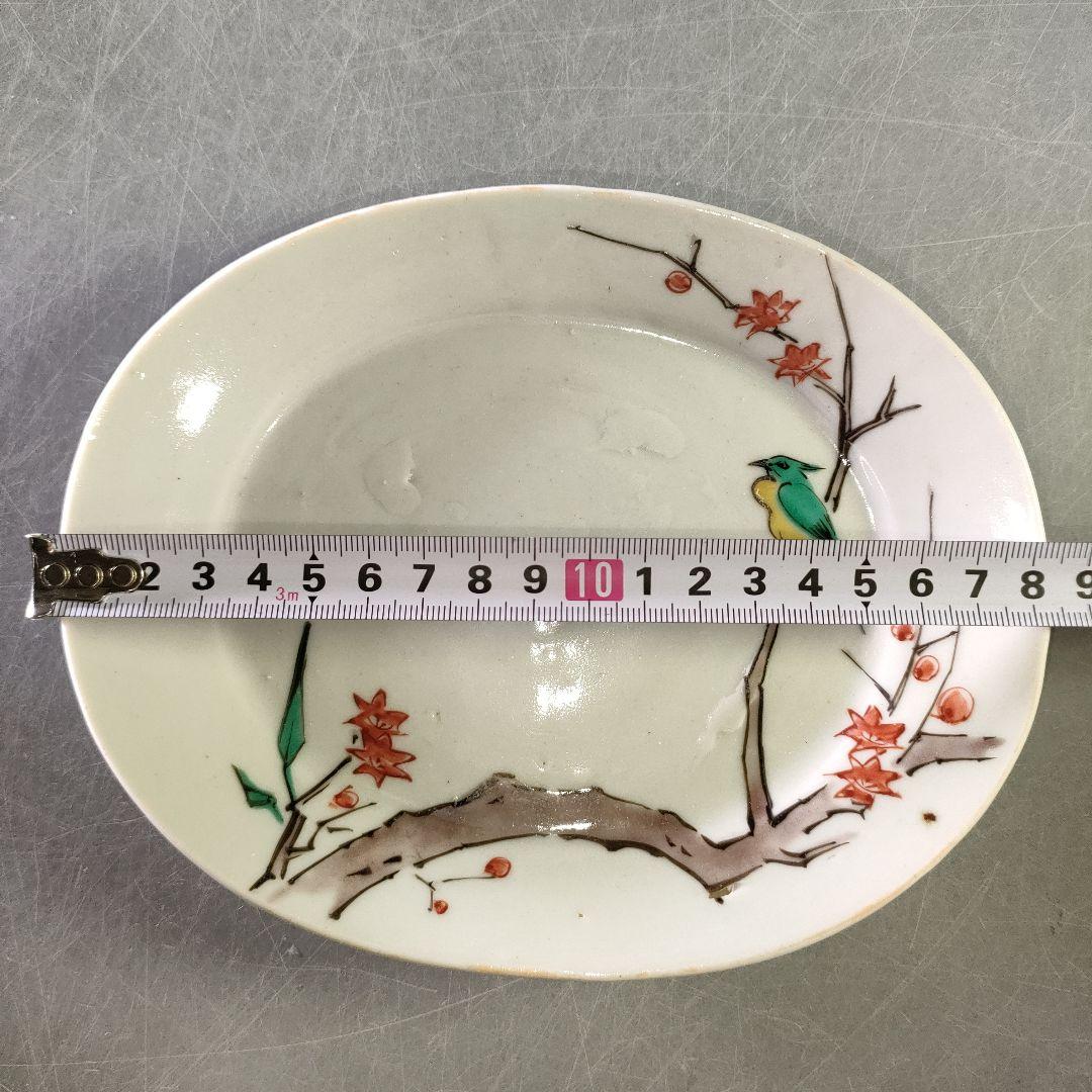 A1210-3/古九谷色絵花鳥文銘々皿5客/共箱/向付/飾皿/菓子皿/懐石道具/