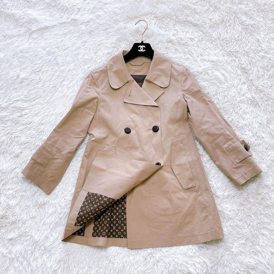 ルイヴィトン モノグラム トレンチコート ゴム引きコート 34