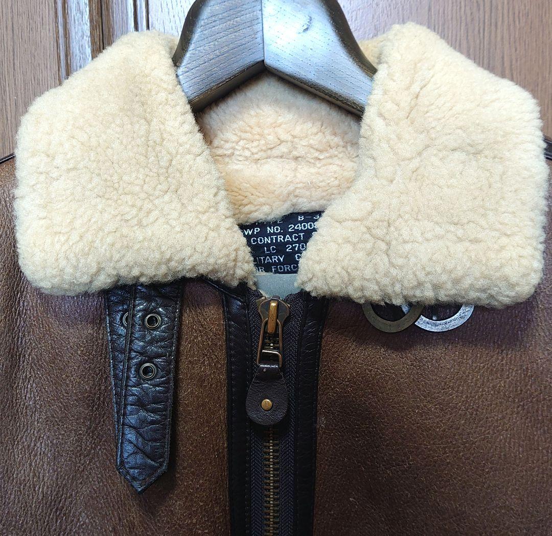 【中古】フライトジャケットL 羊革BRW/B-3韓国製