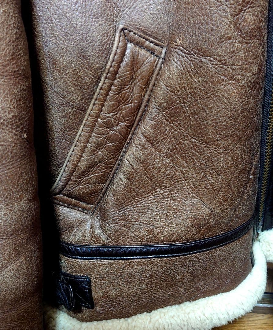 【中古】フライトジャケットL 羊革BRW/B-3韓国製