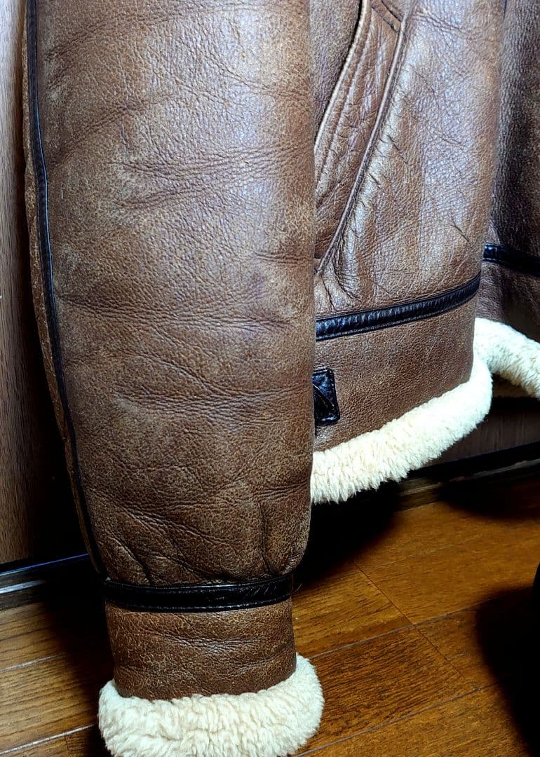 【中古】フライトジャケットL 羊革BRW/B-3韓国製