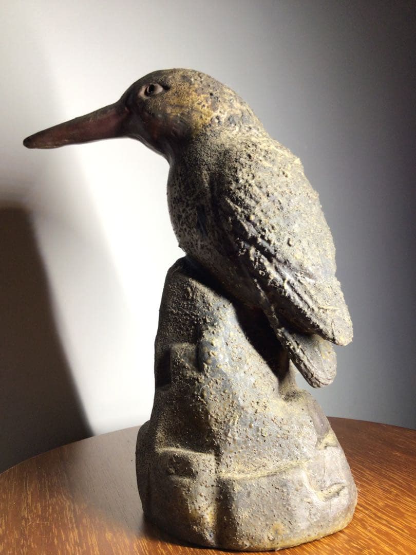 旧家初出し 備前焼 人間国宝 陶工 野鳥の置物 古美術品 時代物