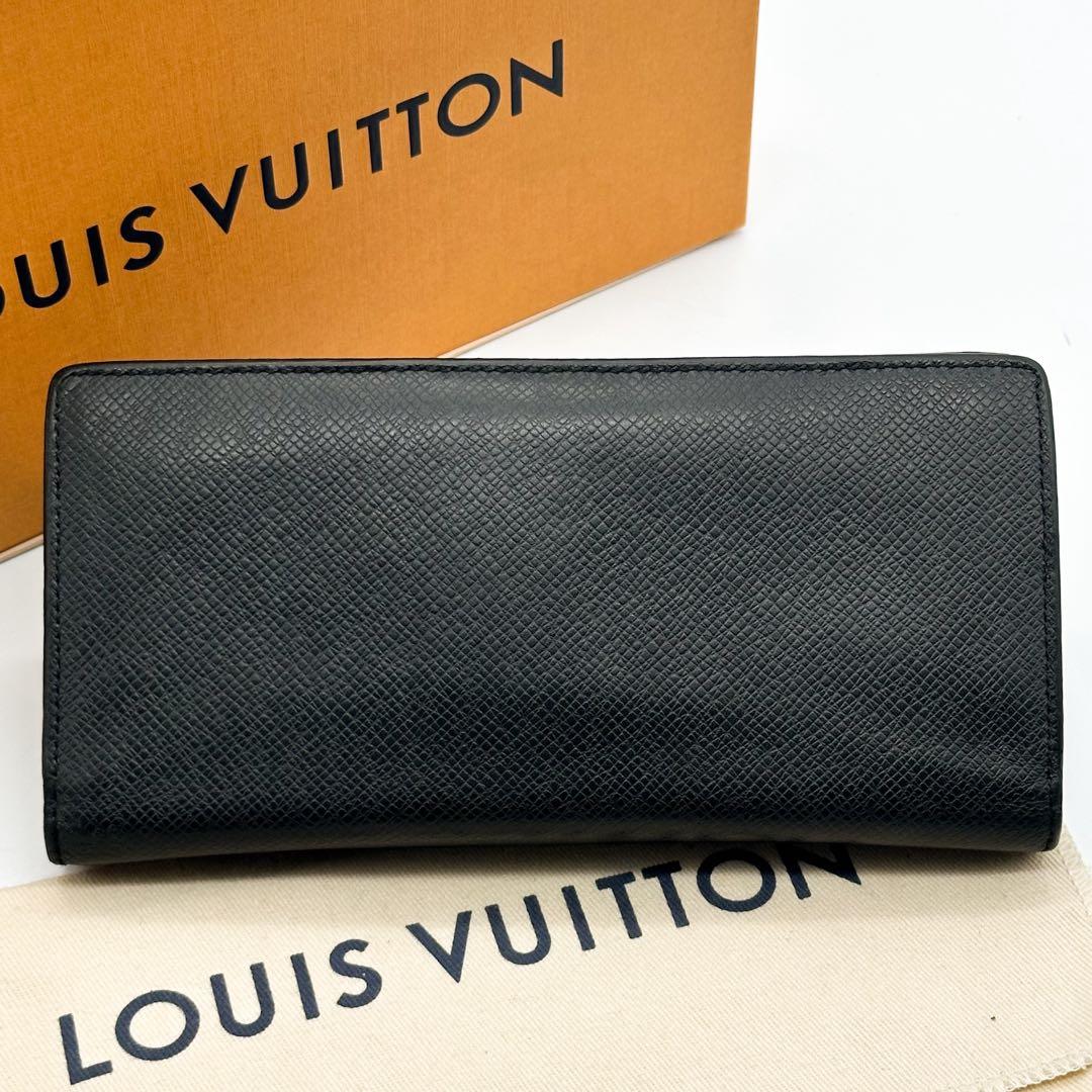 ルイヴィトン ポルトフォイユ ブラザ タイガ 二つ折り 長財布 レザー ブラック