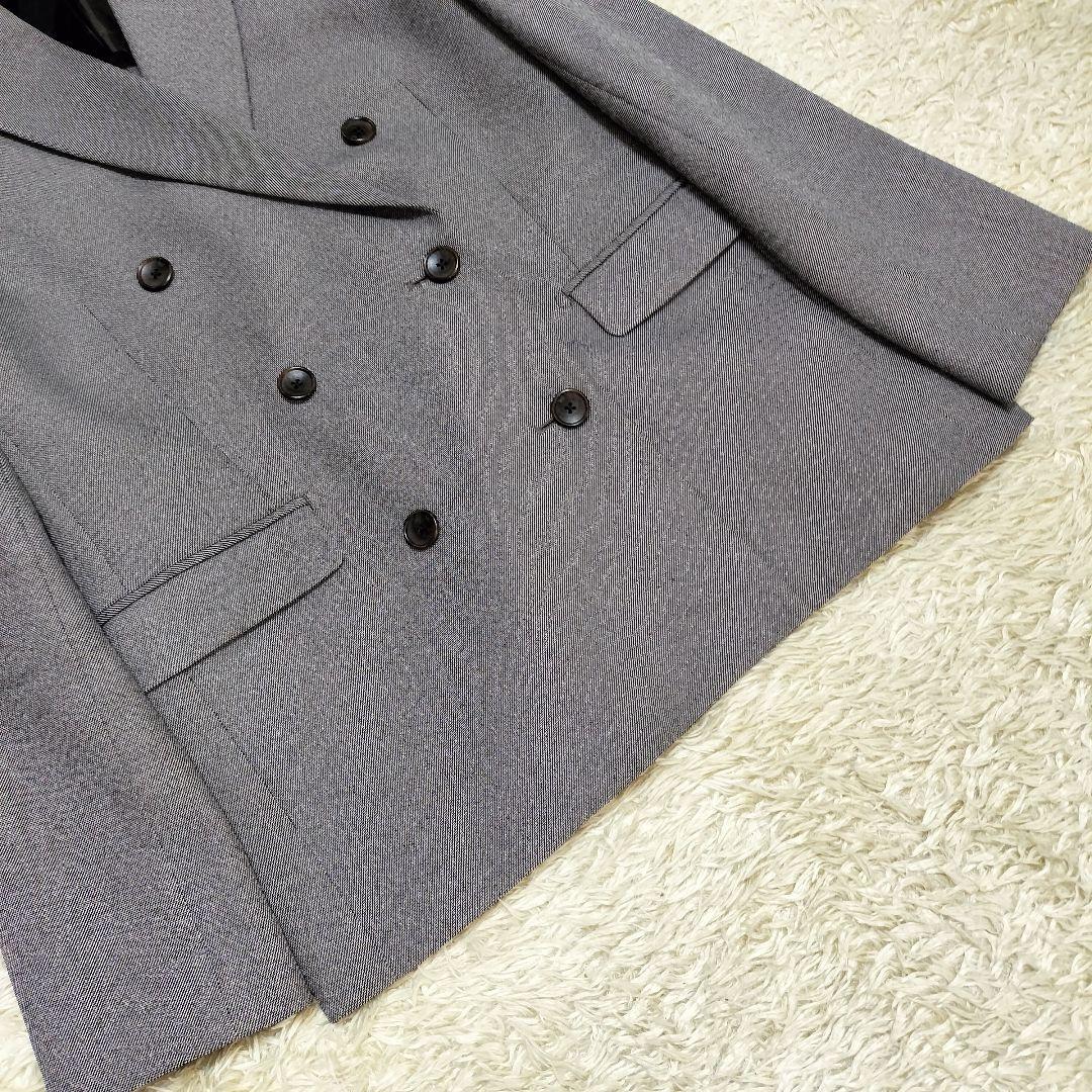 【美品】オリヒカライム ダブルジャケット ストレッチスーツ グレー