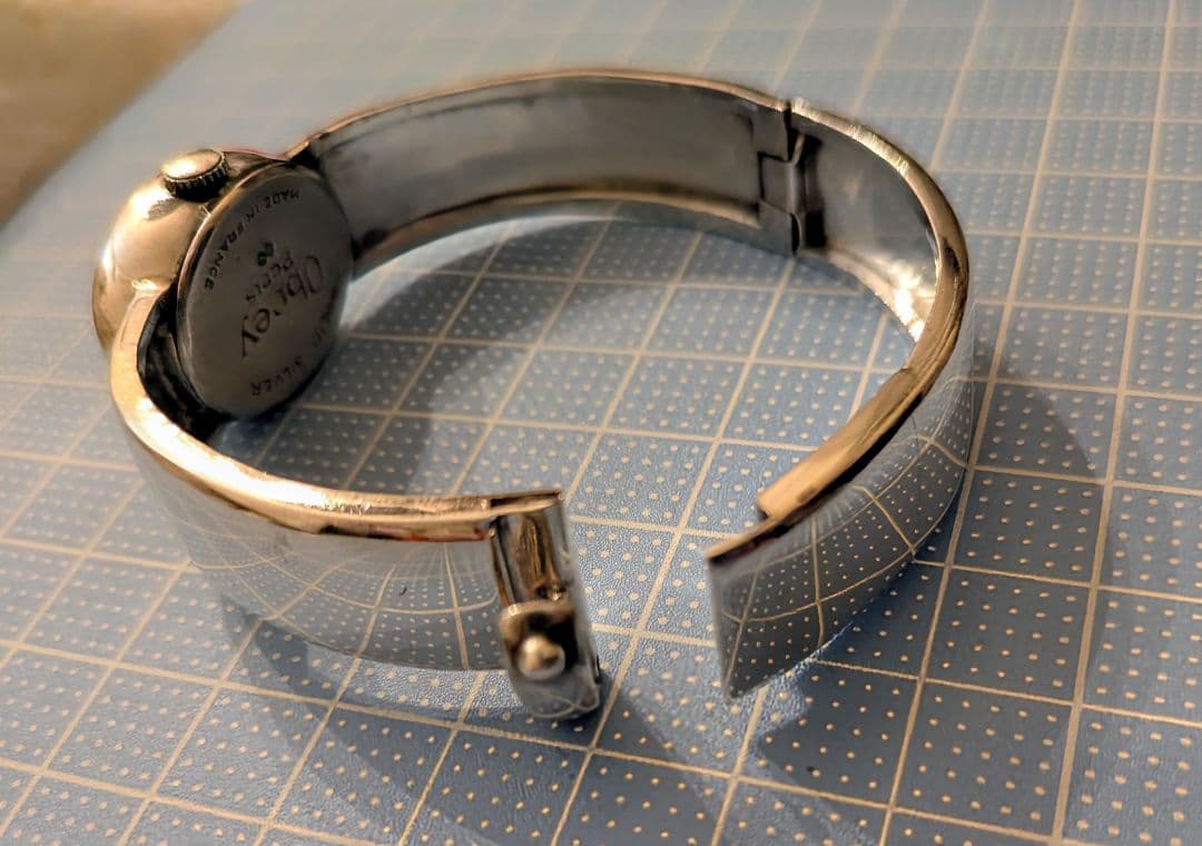 Obrey ソリッドシルバー 手巻き時計♠️2針♠️フランス製♠️銀♠️バングル