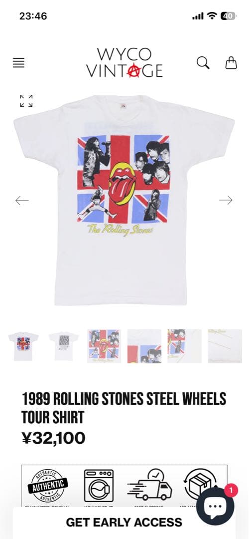 The Rolling Stones XL 89年ツアーT greatland