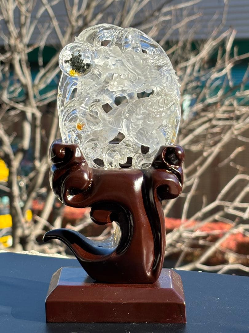 【水晶ガーデン・ライモナイト天翔龍】⭐️富貴吉祥⭐️極上品⭐️専用台座付き