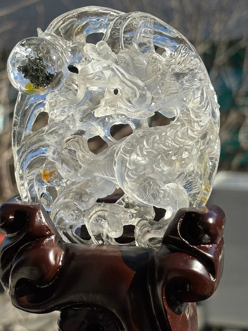 【水晶ガーデン・ライモナイト天翔龍】⭐️富貴吉祥⭐️極上品⭐️専用台座付き