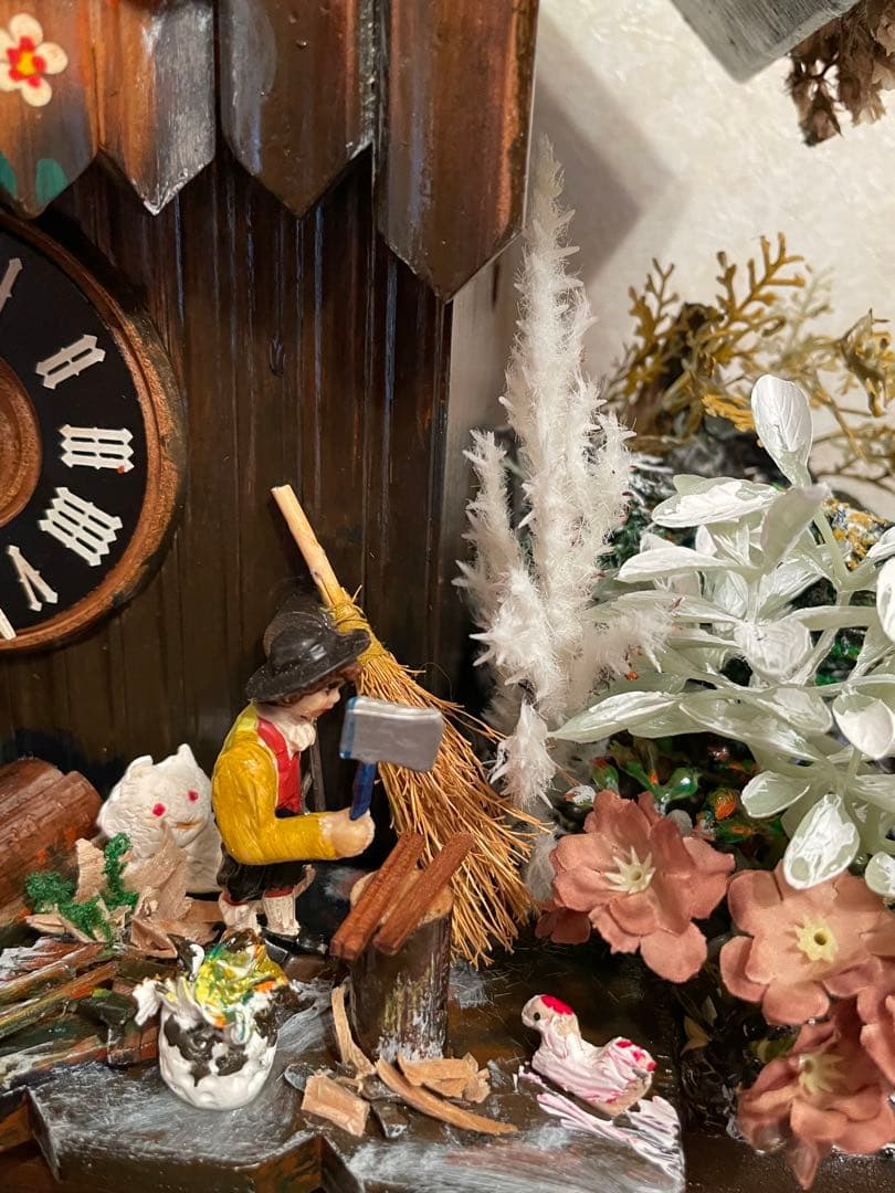 西ドイツ製　からくり鳩時計　稼働品 アンティーク 木製 ヴィンテージ　精度調整済