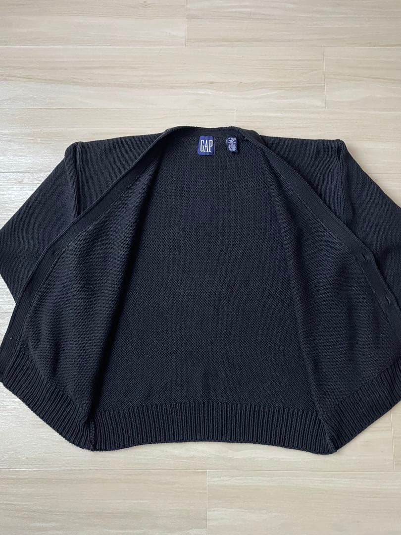 90s old gap コットンニット カーディガン ブラック 黒 ビンテージ