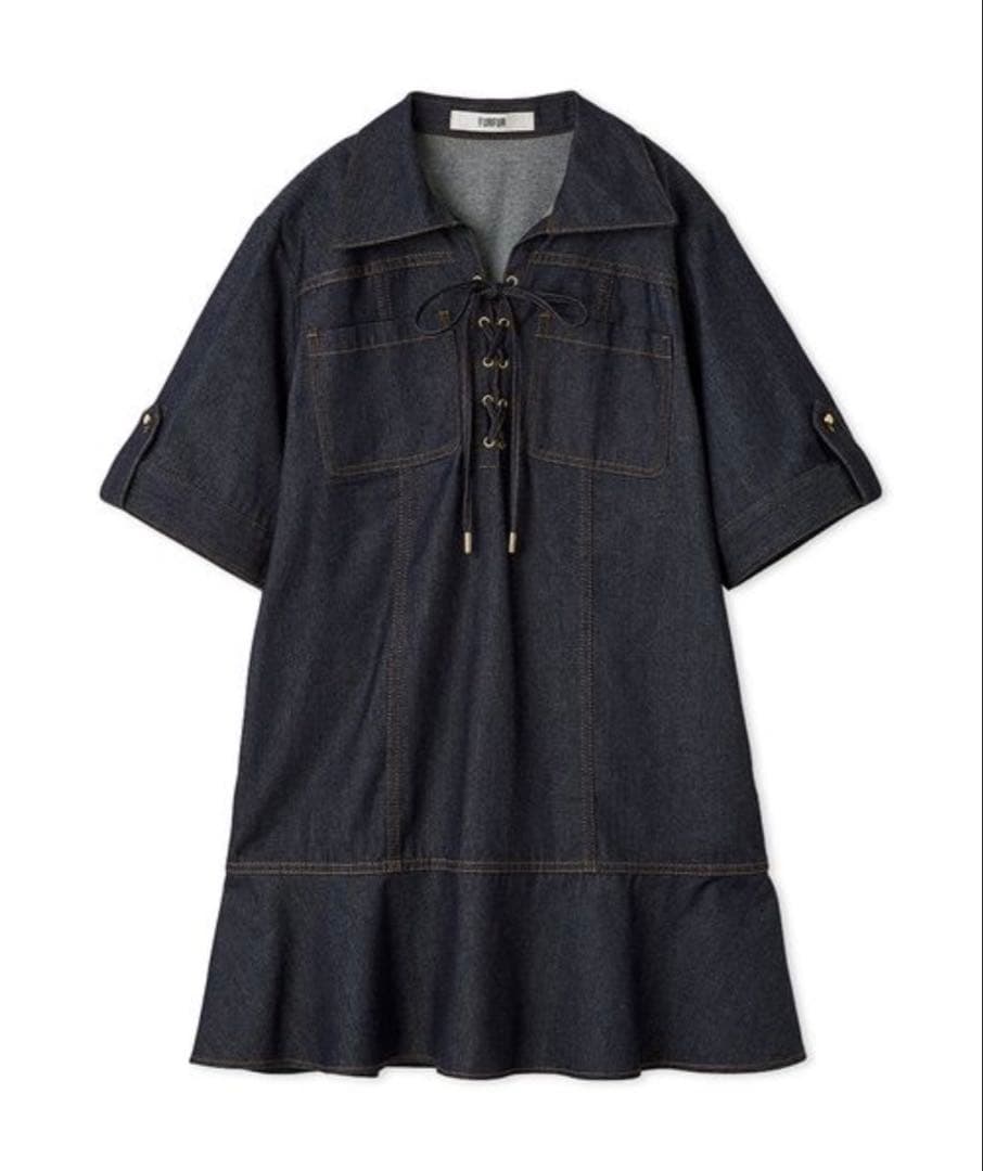 FURFUR レースアップミニワンピース