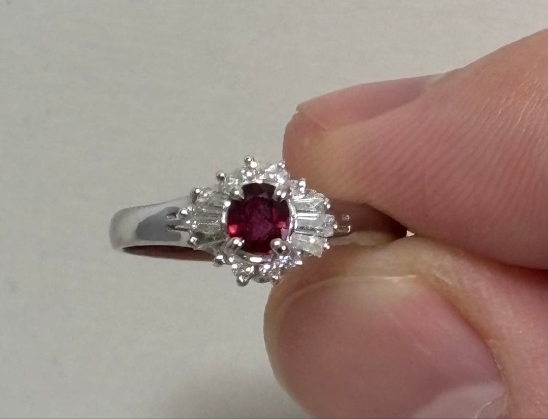 ジュエリーマキ/ルビーダイヤリング/Pt850/2.5g