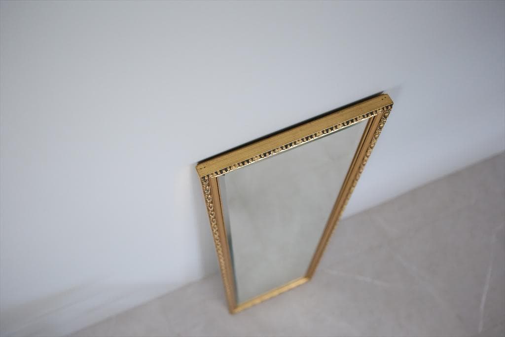 英国アンティークゴールドフレームミラー/壁掛け鏡ウォールミラー(79-114)