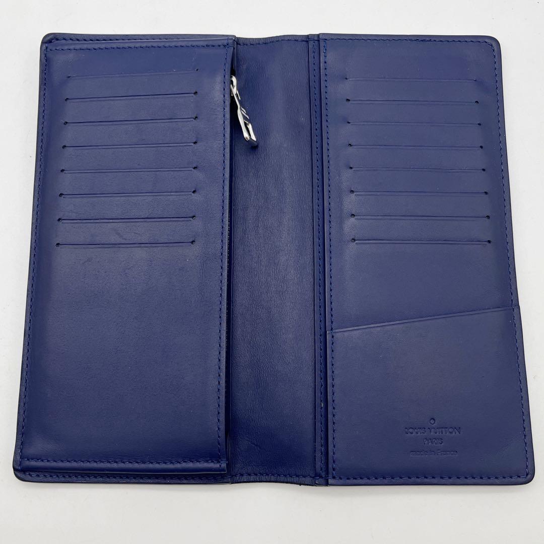 ルイヴィトン ポルトフォイユ ブラザ 長財布 バンダナ 青 希少2022限定品