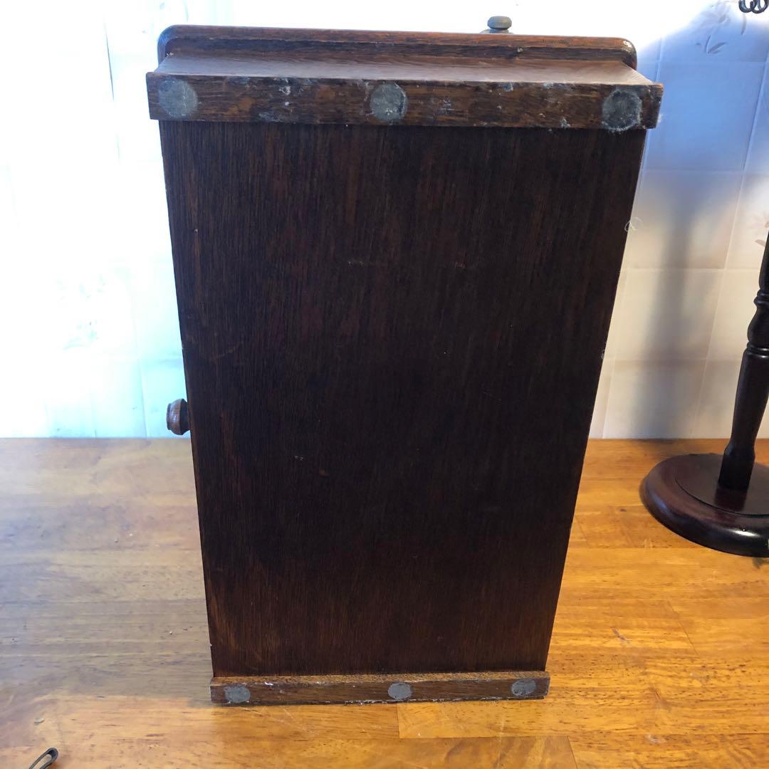 H 鏡台　メイクボックス　アクセサリースタンド　アンティーク調　スタンドミラー