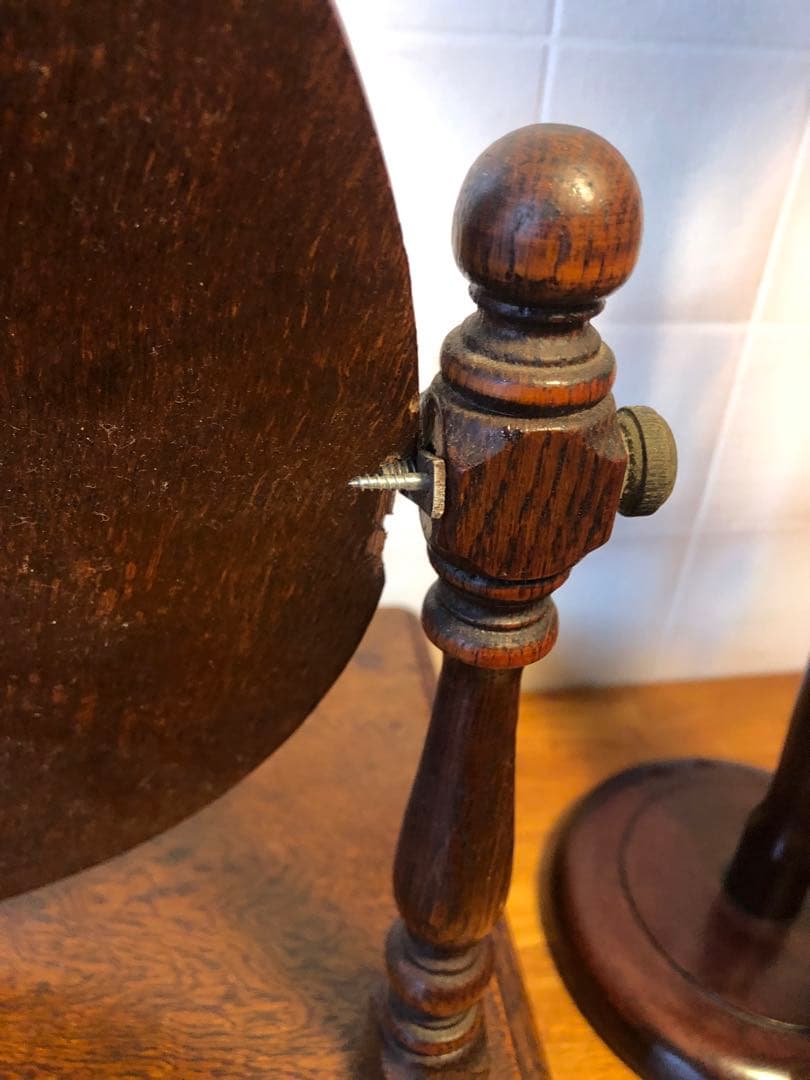 H 鏡台　メイクボックス　アクセサリースタンド　アンティーク調　スタンドミラー