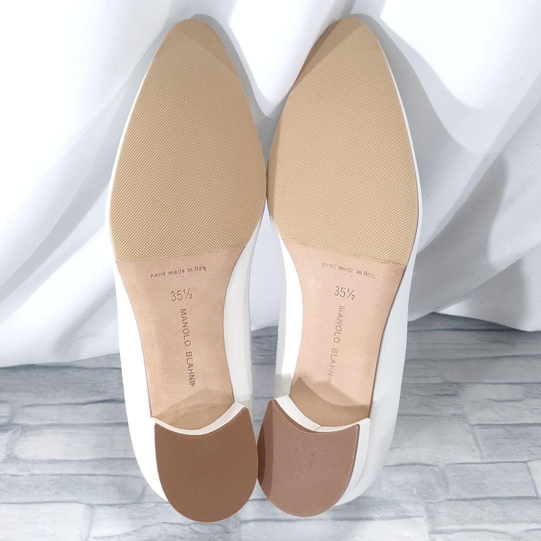 箱付き未使用品✨マノロブラニク　リストニー　レザーパンプス　白　35.5