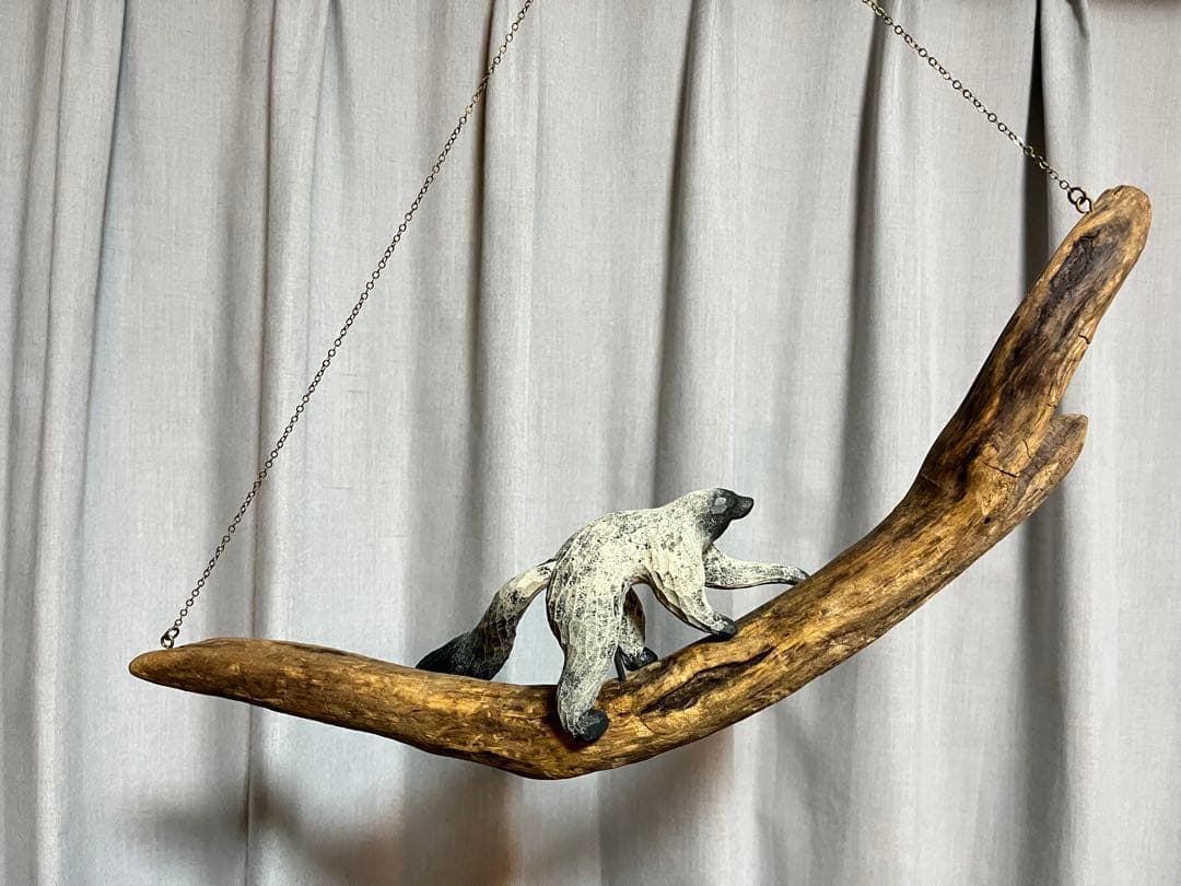 苔むす木工 木彫+流木 モビール