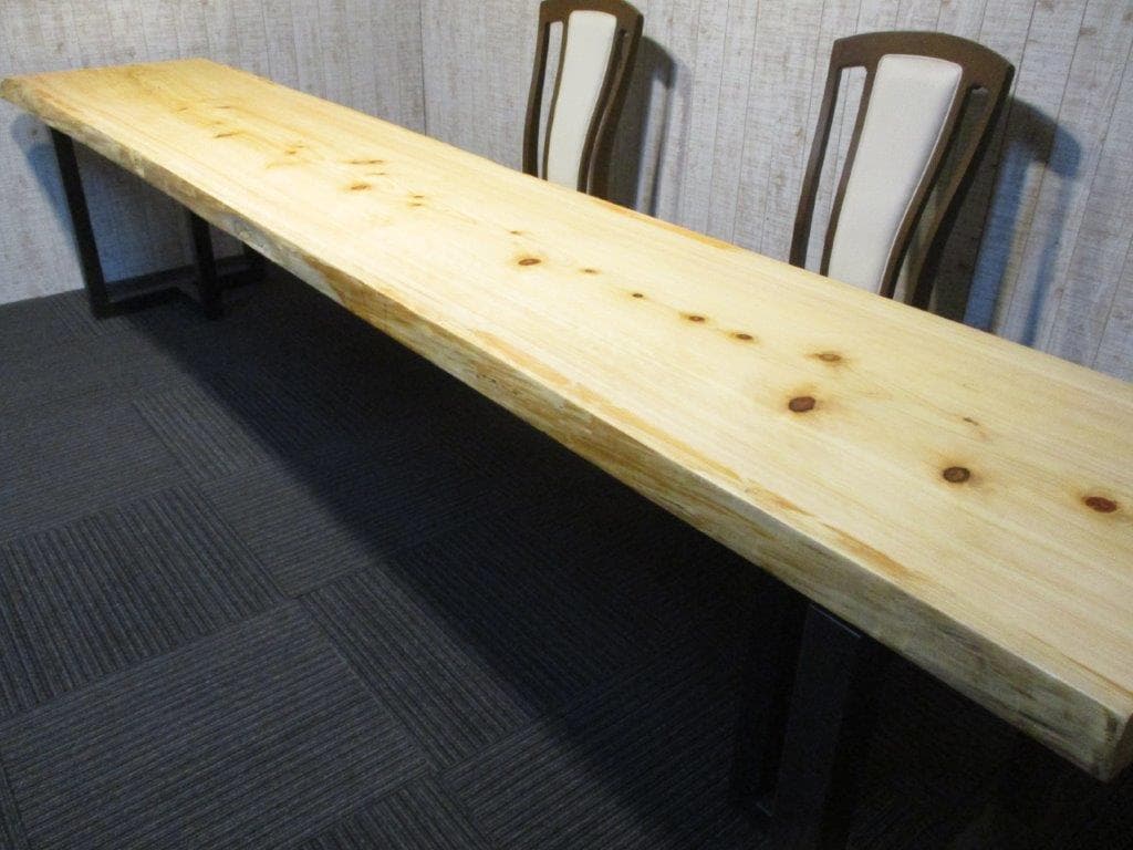 # 538 ■　檜　ヒノキ　長さ315cm　テーブル　カウンター　座卓　一枚板