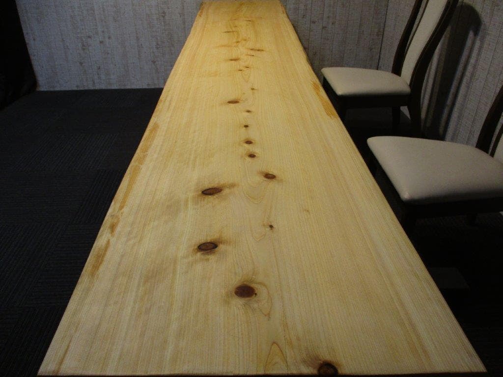 # 538 ■　檜　ヒノキ　長さ315cm　テーブル　カウンター　座卓　一枚板