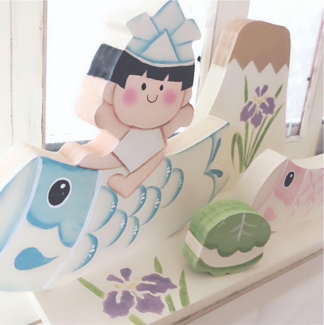 5月人形 ナチュラル 兜 端午の節句 鯉のぼり ナチュラル雑貨 トールペイント