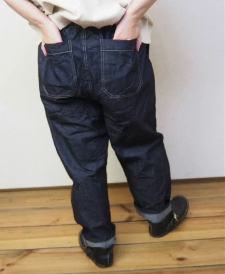 新品訳あり商品！NARU 8ozムラデニムコージーパンツ インディゴ