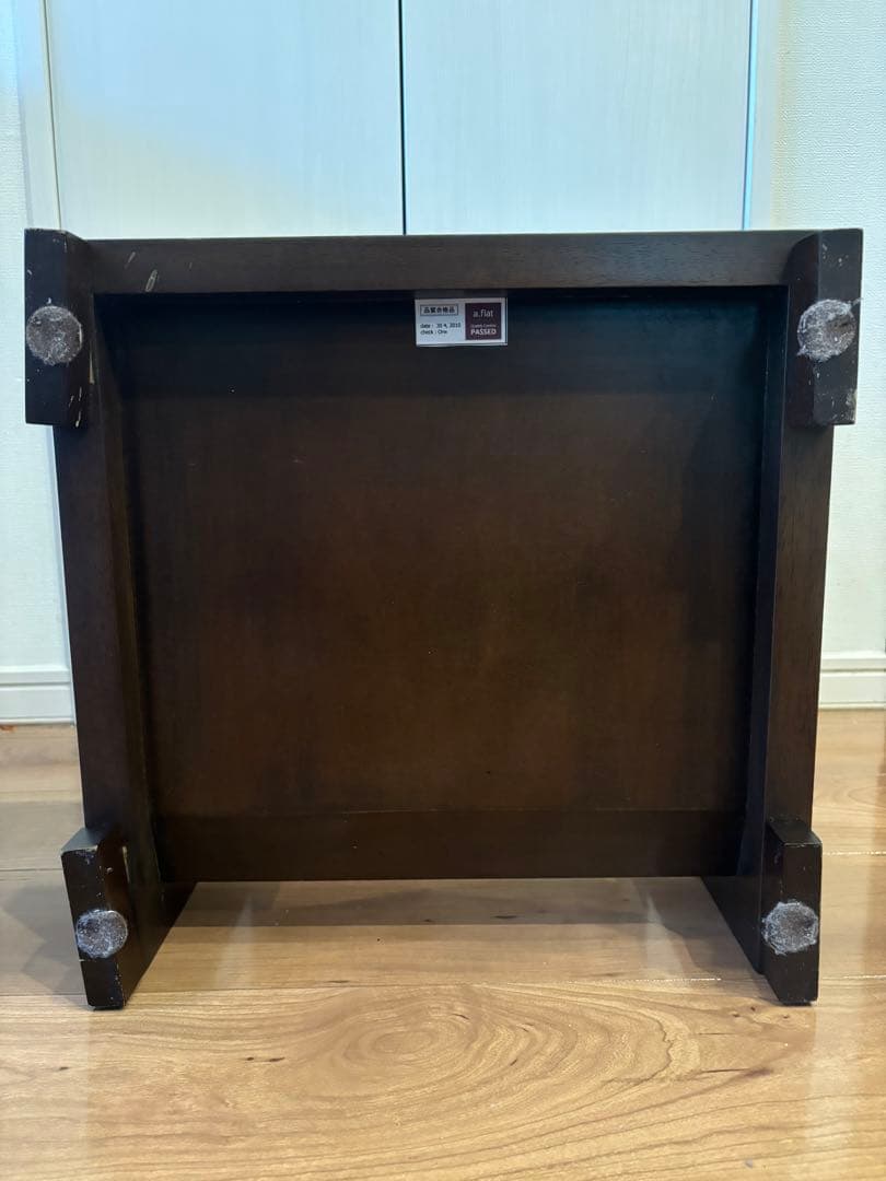 a.flat ダークブラウン 木製 サイドテーブル