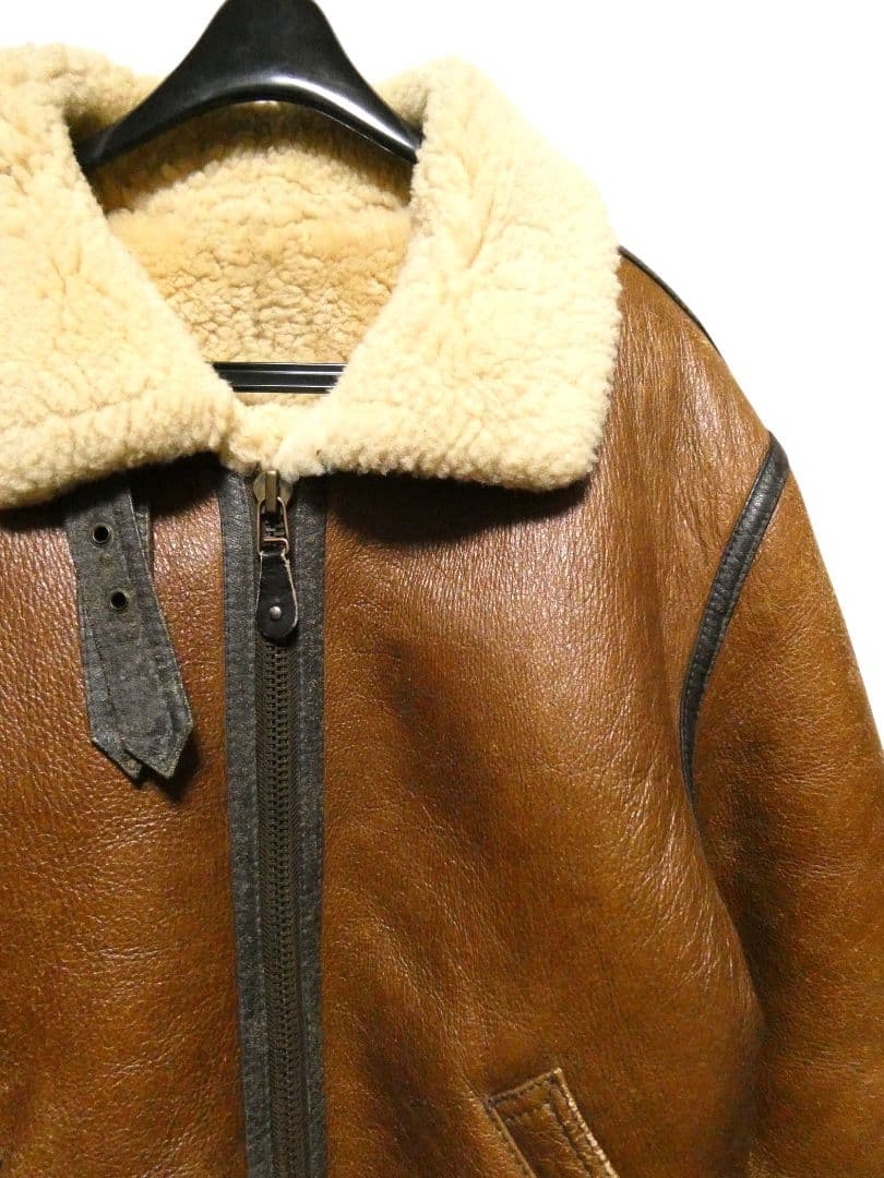 ビッグシルエット！美品！肉厚リアルムートンB-3フライトジャケットM