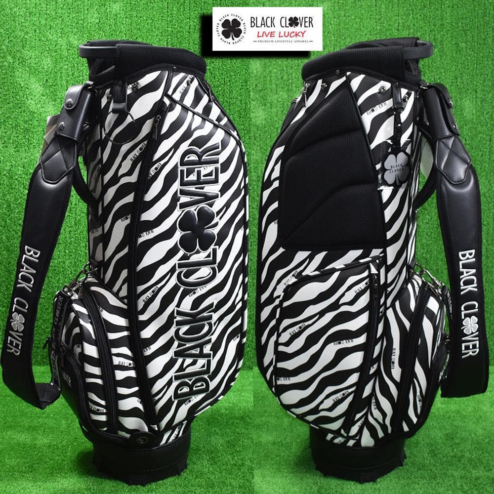 Black Clover ブラッククローバー キャディバッグ９型【ゼブラ】新品！