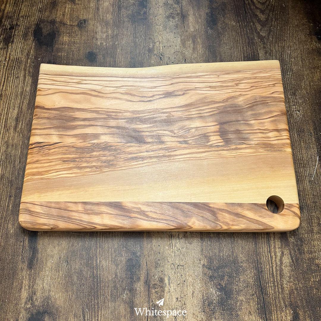 矩形の匠。奥行き イタリアン オリーブウッド カッティングボード まな板 研磨済