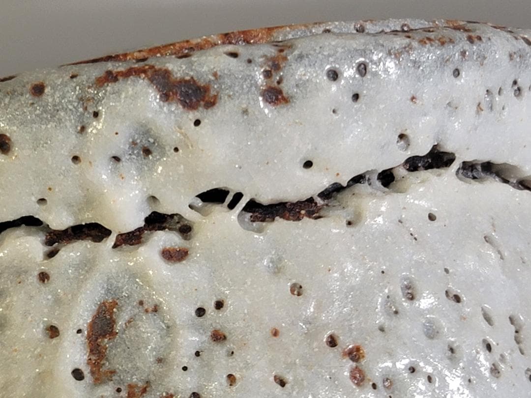 茶道具 鼠志野 水指 塗替蓋 共箱 DT475