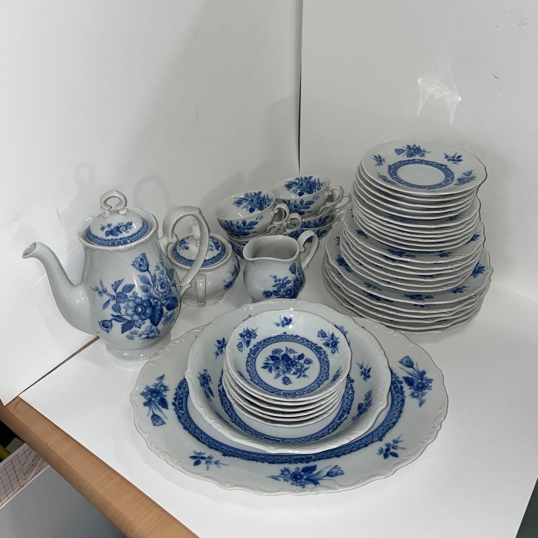 値下げ Rosary YAMATO JAPAN 青い花柄 食器セット 約40点