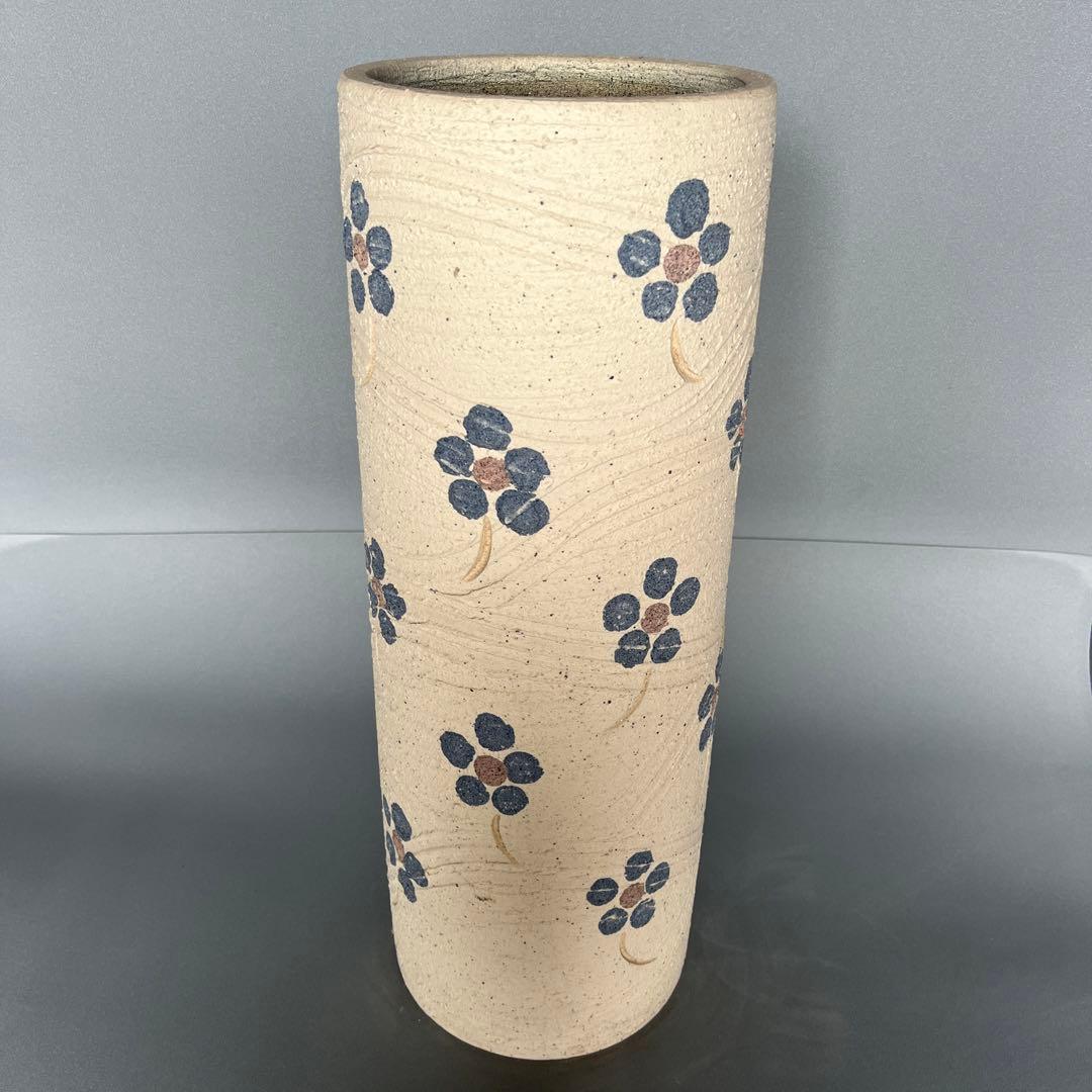 信楽焼長傘立て  花絵 高さ57cm