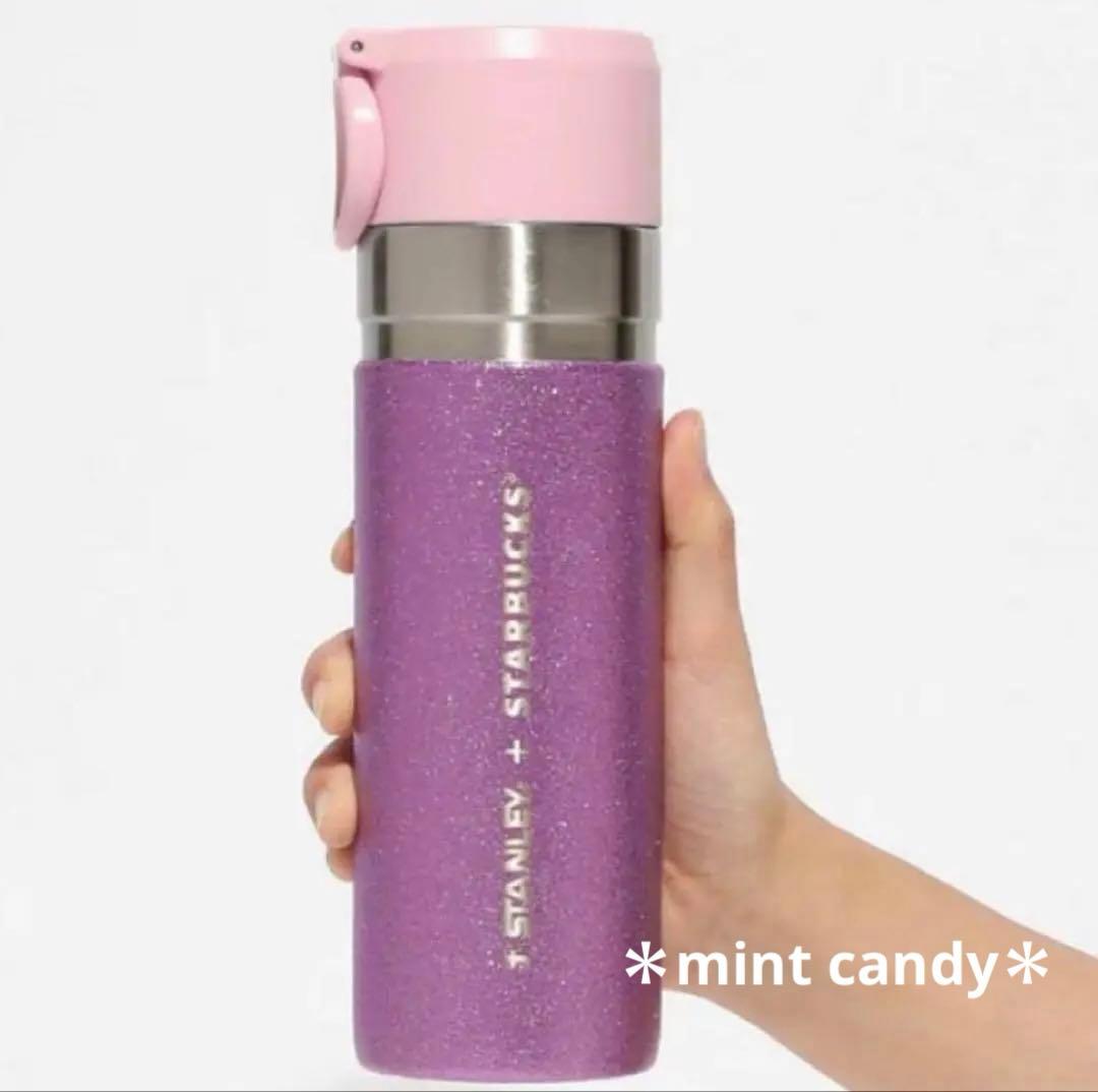 スターバックス ステンレス ボトル スタンレー グリッター パープル 新品