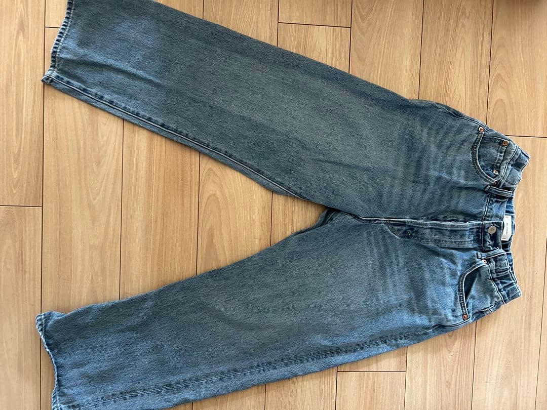 SOLAMONAT♡ルーズストレートイージーデニムパンツ ダメージデニム