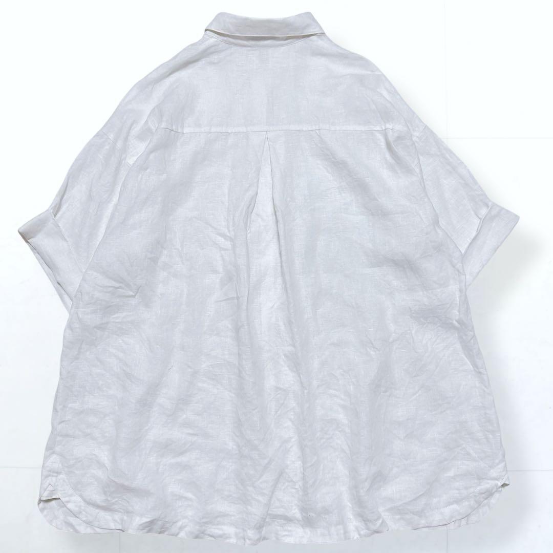 ADORE リネン100% オーバーシャツ ゆったり ホワイト 38