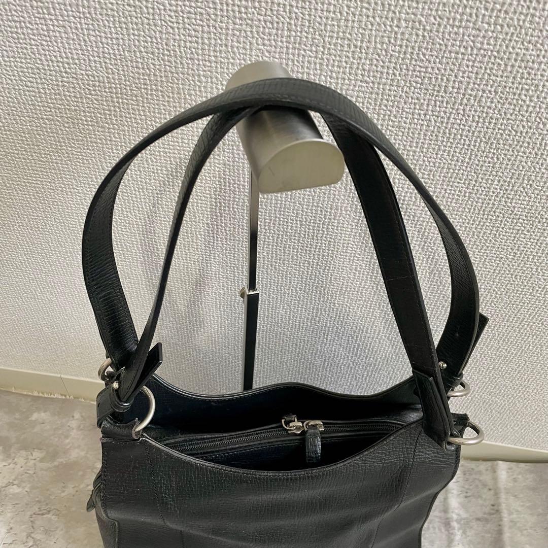 LOEWE ロエベ トートバッグ 肩掛け ショルダー ブラック レザー シボ皮