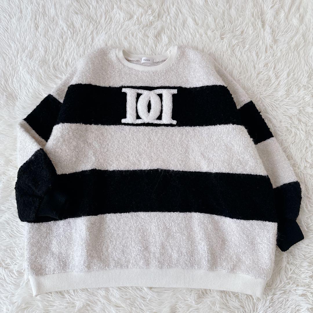 完売品✨美品✨ ダーリッチ アップリケブークレトップス ロゴ ニット