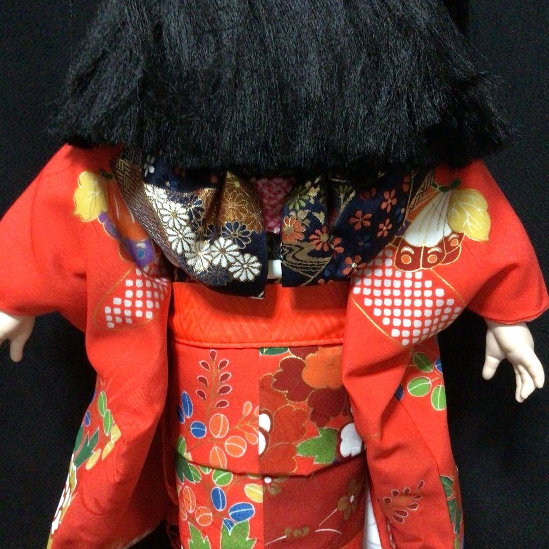 市松人形 赤色の着物　３体まとめ売り　極美品