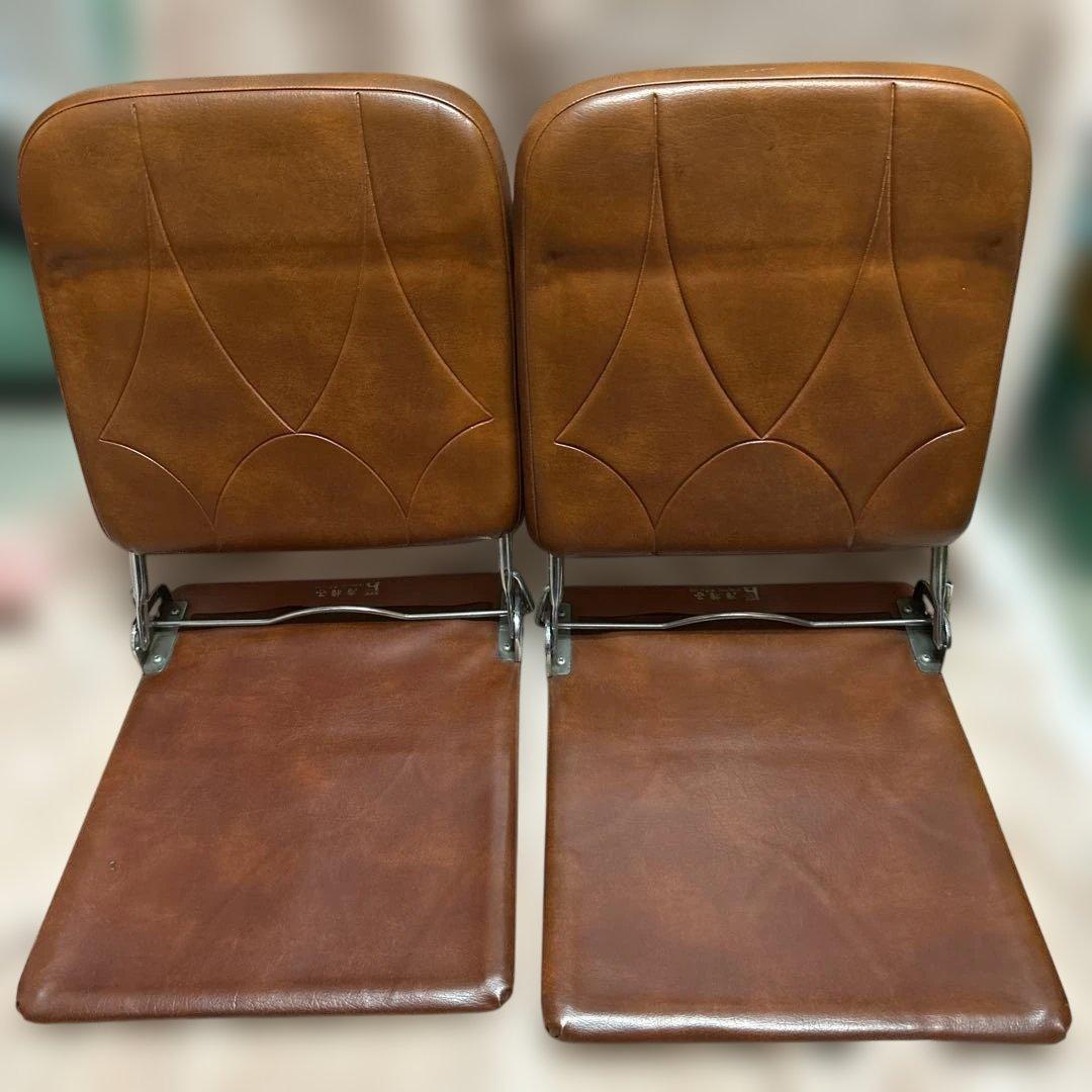 ② 座椅子 折りたたみ 3段階 昭和レトロ 昭和 レトロ 当時もの 2個セット