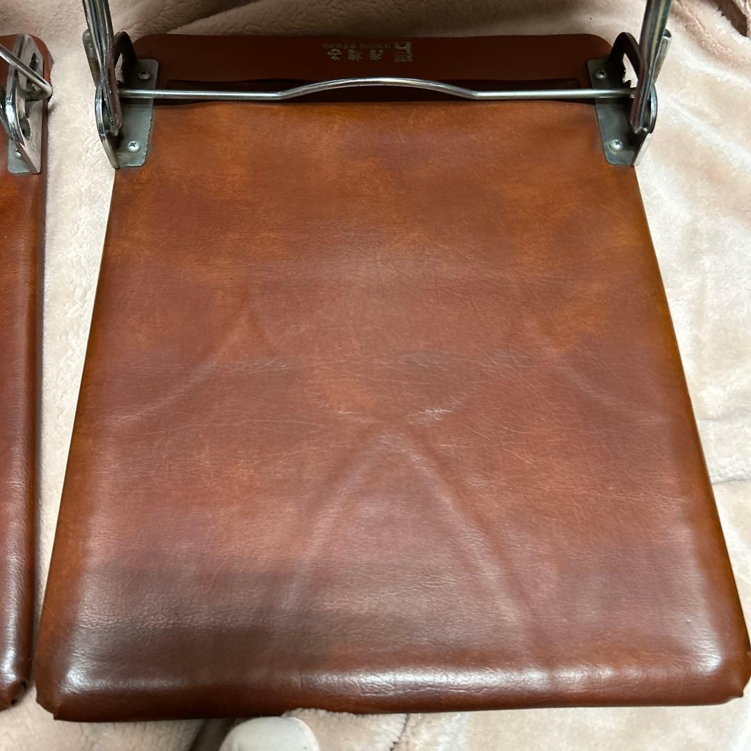 ② 座椅子 折りたたみ 3段階 昭和レトロ 昭和 レトロ 当時もの 2個セット