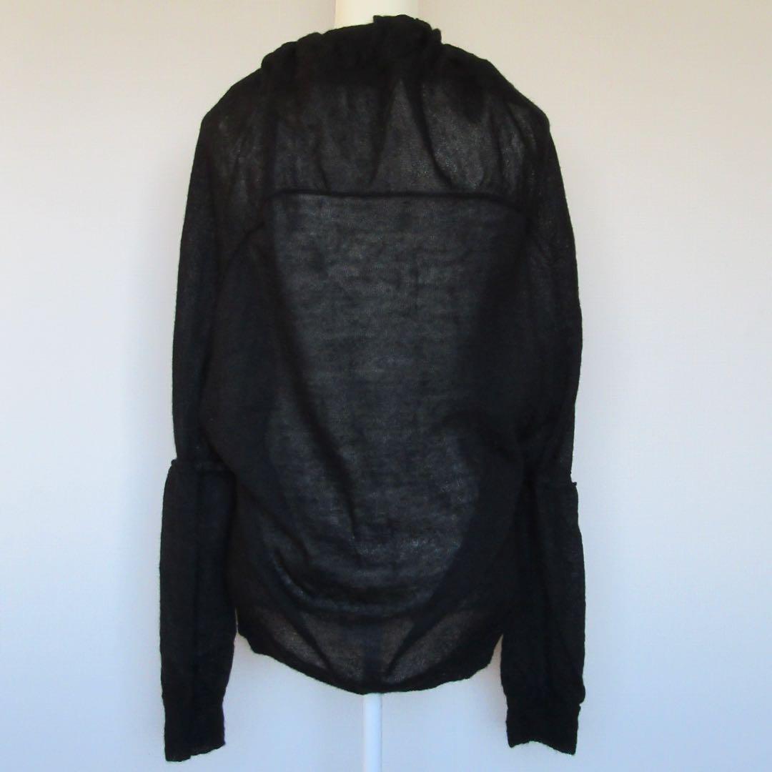 Y‘s リボン付ブラックニット 長袖 アルパカ100%