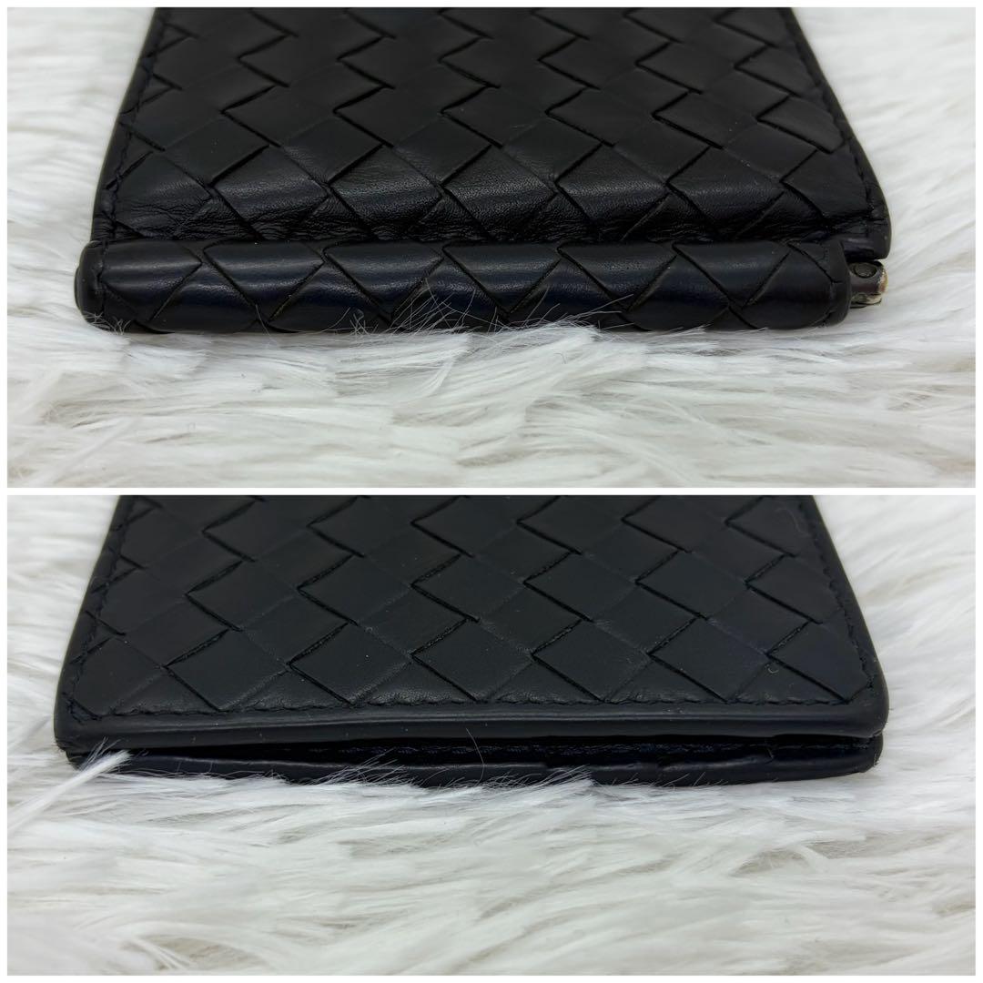 RFID搭載/美品✨️ボッテガ マネークリップ イントレチャート ネイビー