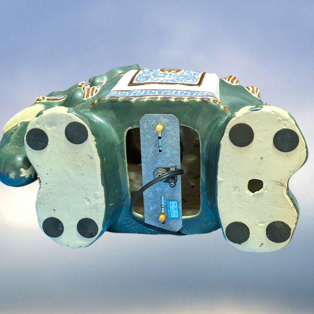 ランプ付き象 花台 陶器 ガーデニング 置物 オブジェ インテリア 玄関 鉢置き