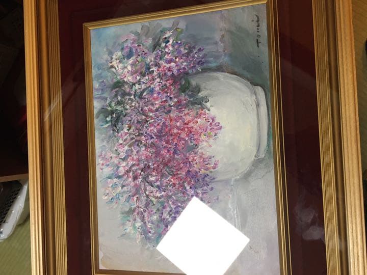 金登美作　油絵「リラの花」