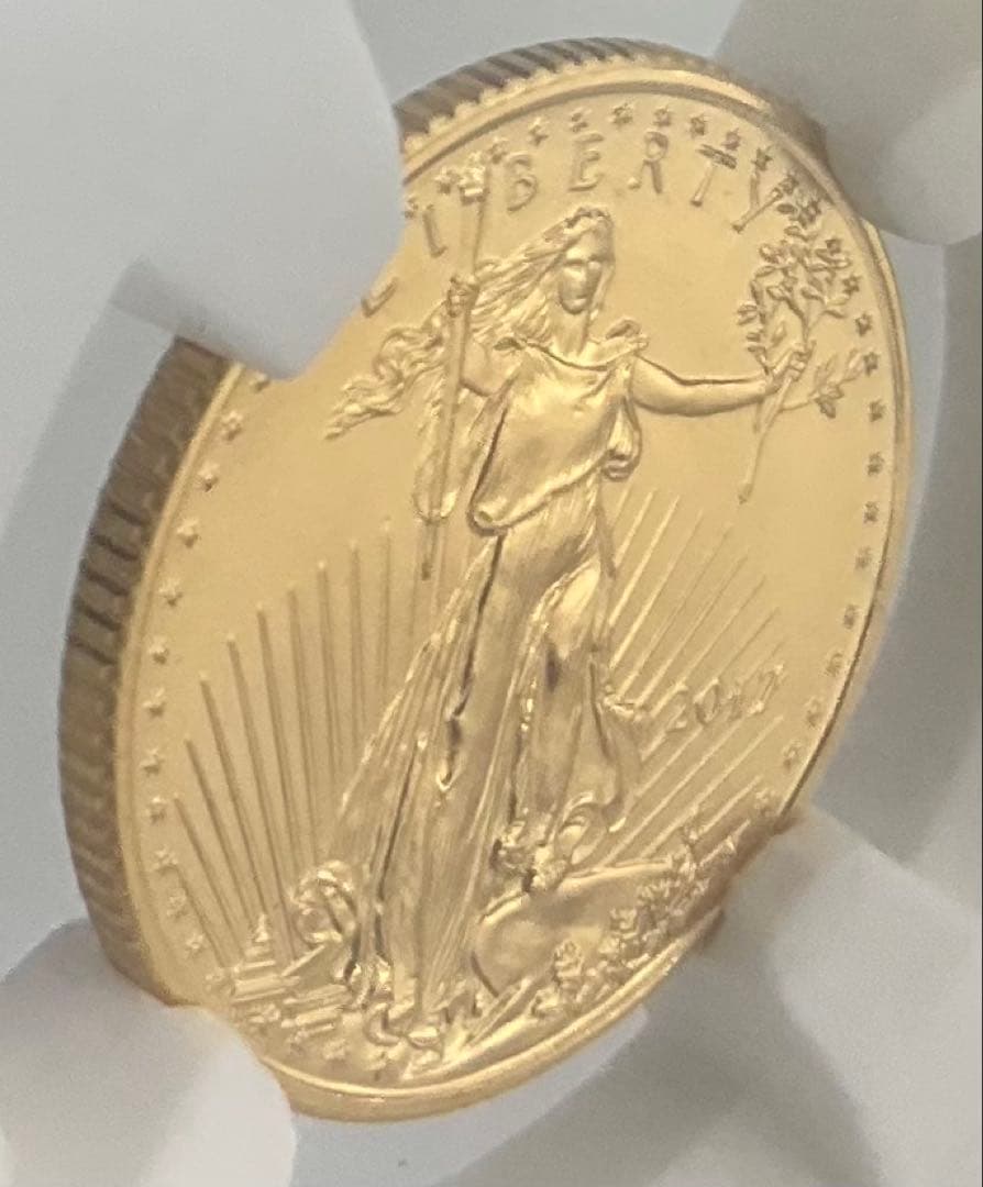 2017 米国 イーグル 金貨 5ドル 1/10oz リバティ NGC MS70
