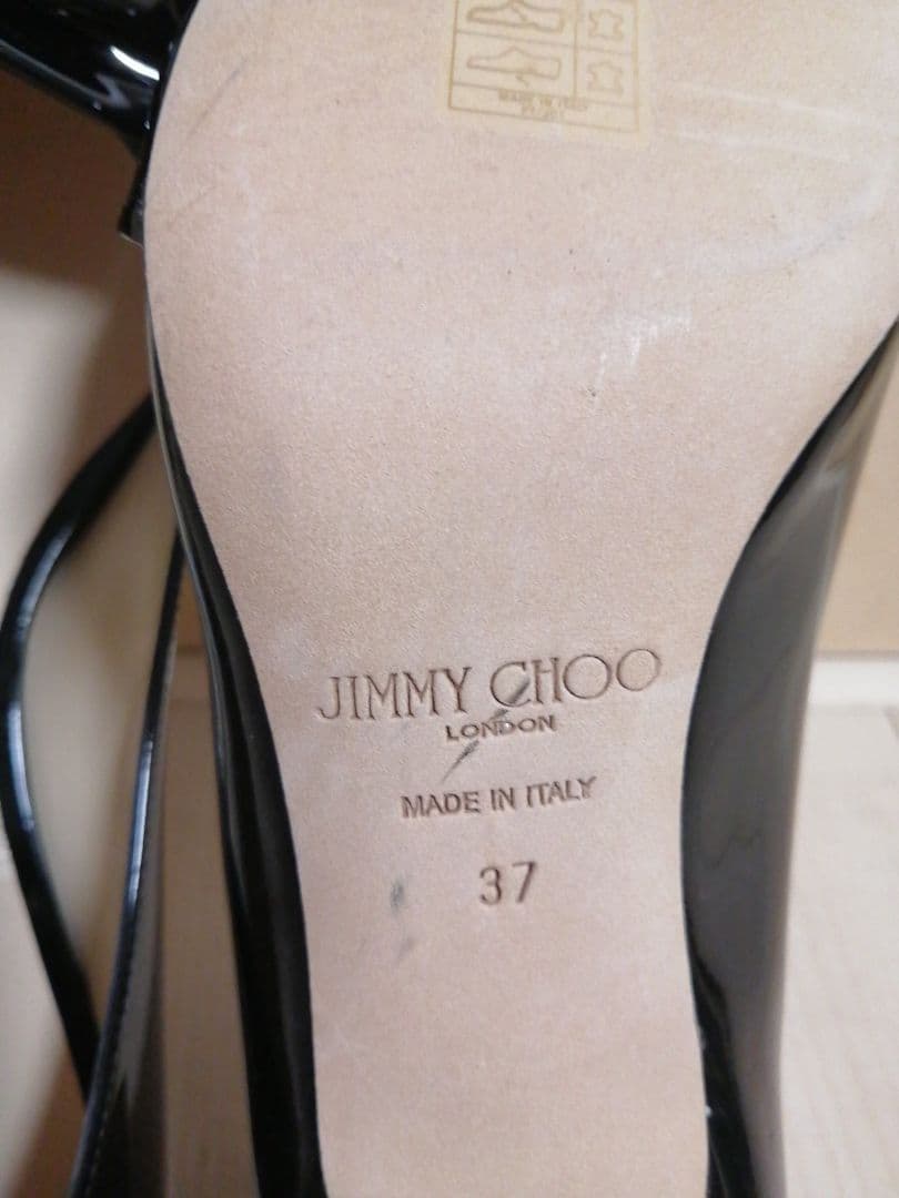 未使用 JIMMY CHOO エナメルリボンパンプス ブラック 37