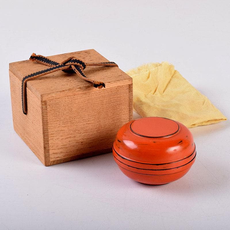 茶道具　根来塗　香合　時代箱　Z　8497