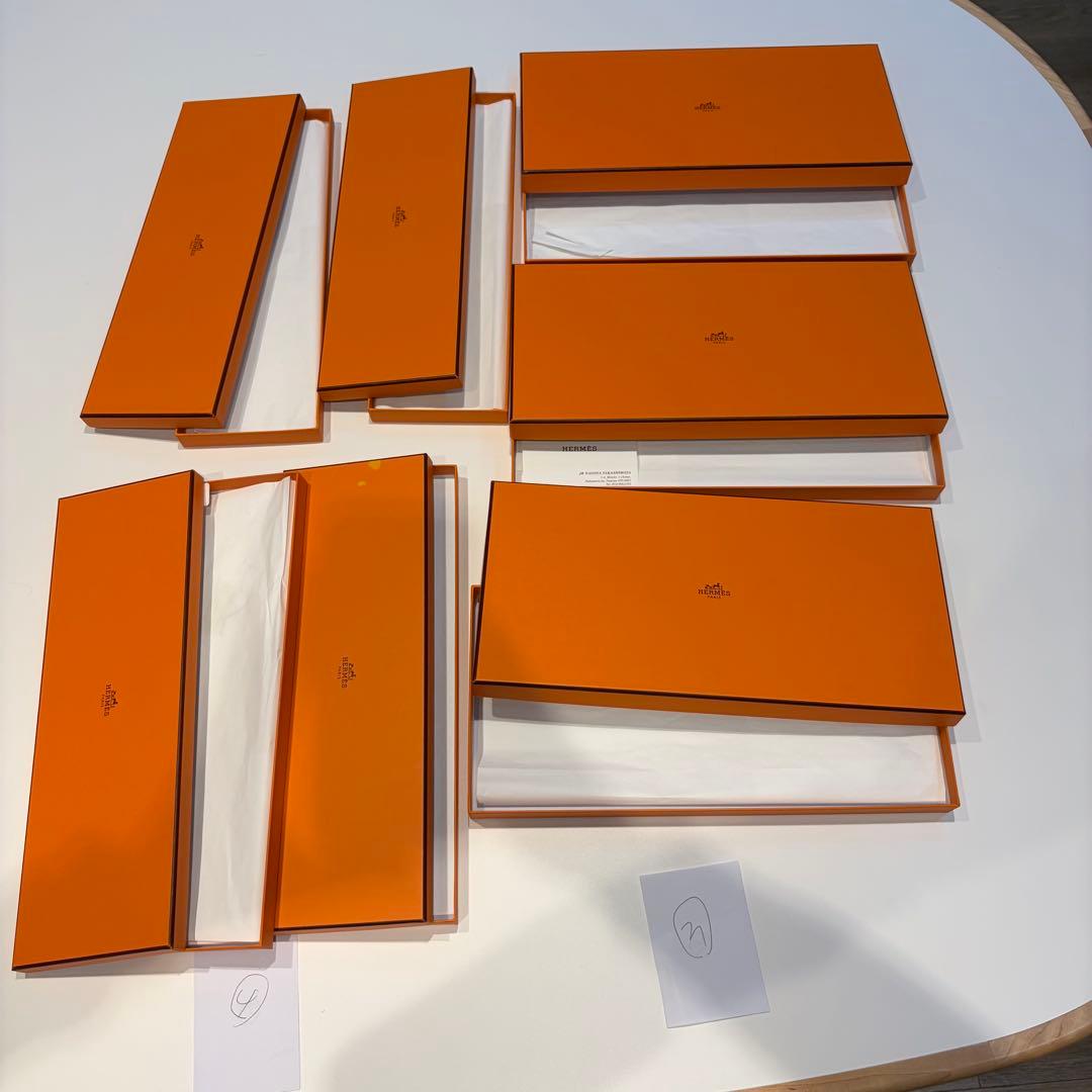 HERMES特大オレンジボックス23箱高級木箱ショッパー袋46枚巾着袋1袋まとめ