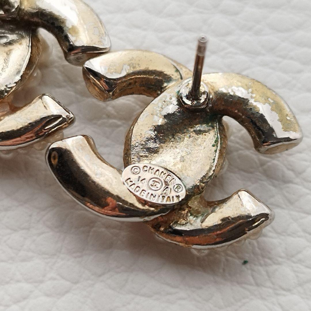 CHANEL　シャネル　ピアス　ココマーク　パール　ラインストーン　14A